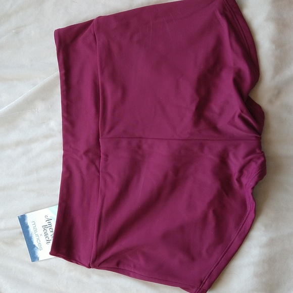 American beach by Maurices maroon high waist boyshort swim bottoms NWT size S - Picture 2 of 4